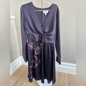 Altuzarra x Target Collab Satin Floral Long sleeve Wrap Dress Size 8